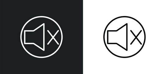 no sound icon isolated in white and black colors. no sound outline vector icon from traffic signs collection for web, mobile apps and ui. - obrazy, fototapety, plakaty