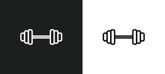 exercise with dumbbells icon isolated in white and black colors. exercise with dumbbells outline vector icon from tools and utensils collection for web, mobile apps and ui.