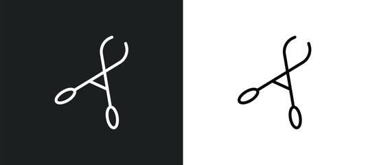 forceps icon isolated in white and black colors. forceps outline vector icon from tools and utensils collection for web, mobile apps and ui.