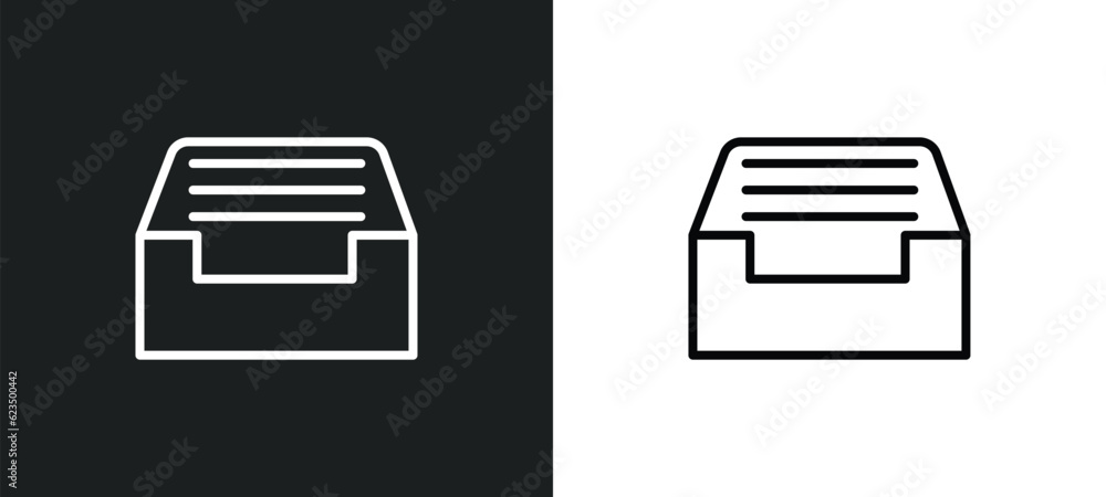 Poster tray for papers icon isolated in white and black colors. tray for papers outline vector icon from to