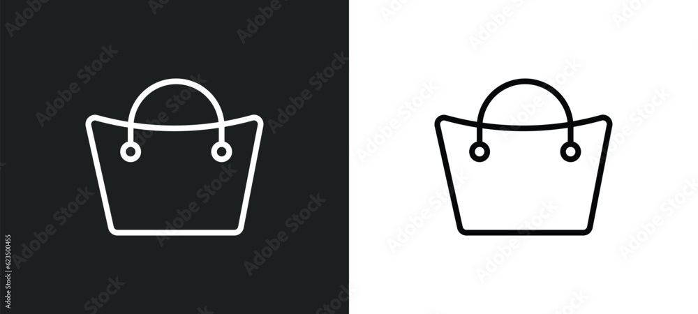 Poster bag with big handle icon isolated in white and black colors. bag with big handle outline vector icon