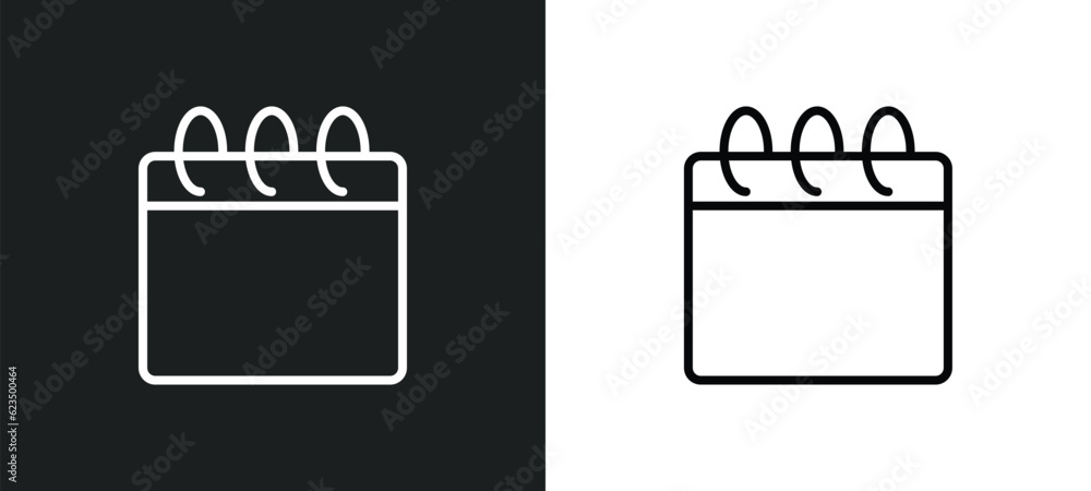 Poster calendar page icon isolated in white and black colors. calendar page outline vector icon from tools 