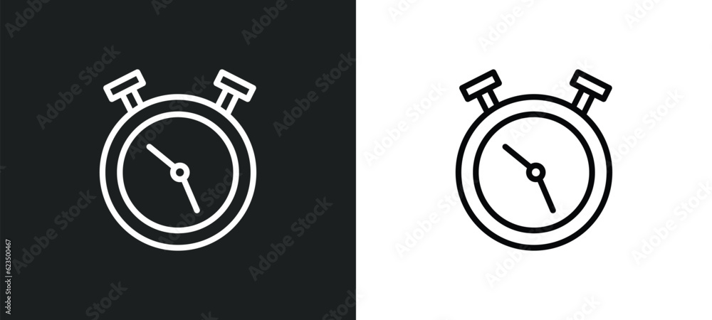 Poster timer round clock icon isolated in white and black colors. timer round clock outline vector icon fro