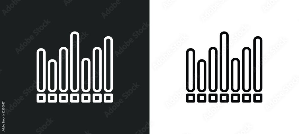 Poster sound wave bars icon isolated in white and black colors. sound wave bars outline vector icon from to