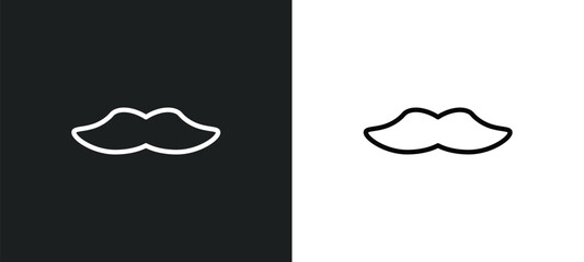 moustaches icon isolated in white and black colors. moustaches outline vector icon from tools and utensils collection for web, mobile apps and ui.