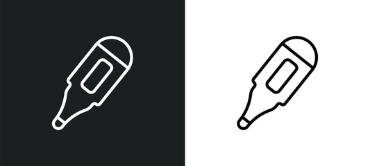 body thermometer icon isolated in white and black colors. body thermometer outline vector icon from tools and utensils collection for web, mobile apps and ui.