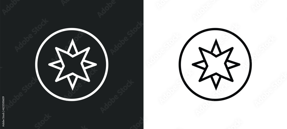 Poster cardinal points icon isolated in white and black colors. cardinal points outline vector icon from to