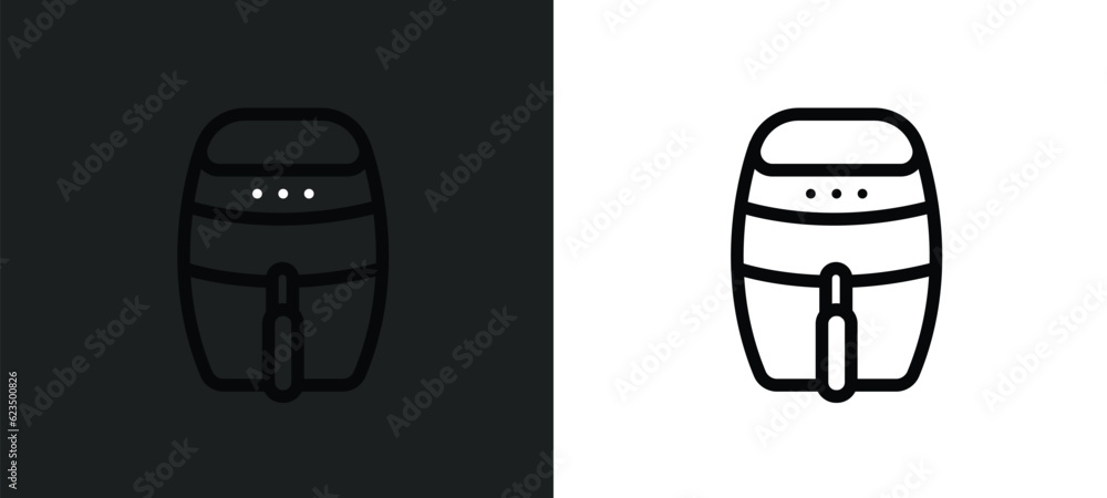Poster fryer icon isolated in white and black colors. fryer outline vector icon from technology collection 