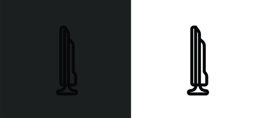 tv side icon isolated in white and black colors. tv side outline vector icon from technology collection for web, mobile apps and ui.