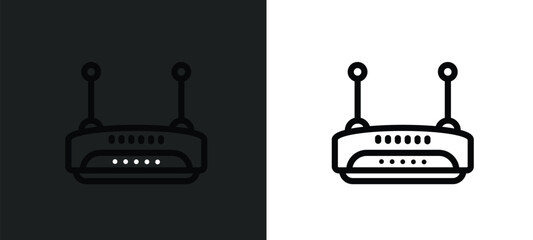 wireless transmitter icon isolated in white and black colors. wireless transmitter outline vector icon from technology collection for web, mobile apps and ui.