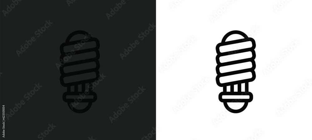 Poster led lamp icon isolated in white and black colors. led lamp outline vector icon from technology colle