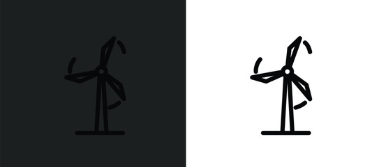 wind power icon isolated in white and black colors. wind power outline vector icon from technology collection for web, mobile apps and ui.