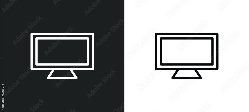 Poster lcd screen icon isolated in white and black colors. lcd screen outline vector icon from technology c
