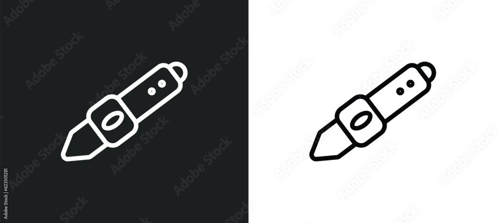 Poster digital pen icon isolated in white and black colors. digital pen outline vector icon from technology