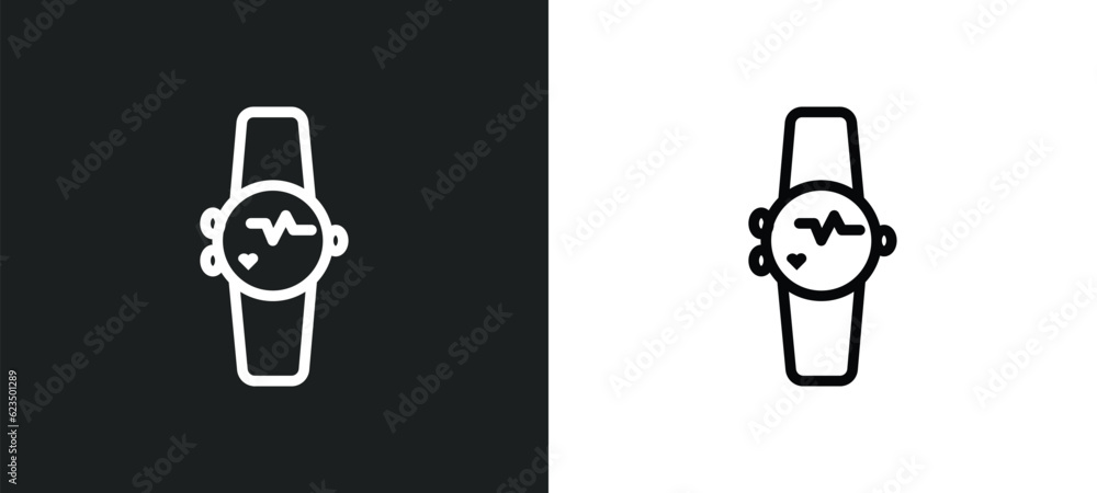 Poster smart watch icon isolated in white and black colors. smart watch outline vector icon from technology