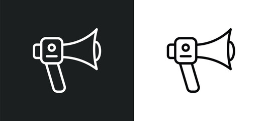 modern horn icon isolated in white and black colors. modern horn outline vector icon from technology collection for web, mobile apps and ui.
