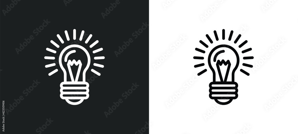 Aufkleber old light bulb icon isolated in white and black colors. old light bulb outline vector icon from tech