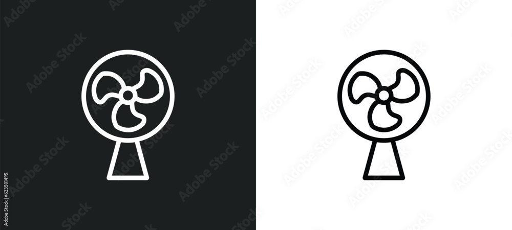 Poster ventilator icon isolated in white and black colors. ventilator outline vector icon from technology c