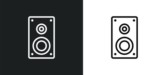sound box icon isolated in white and black colors. sound box outline vector icon from technology collection for web, mobile apps and ui.