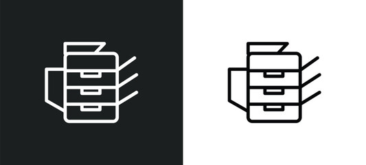 photocopier icon isolated in white and black colors. photocopier outline vector icon from technology collection for web, mobile apps and ui.