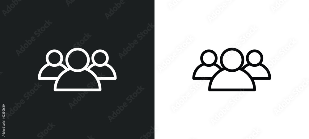 Poster customers icon isolated in white and black colors. customers outline vector icon from technology col