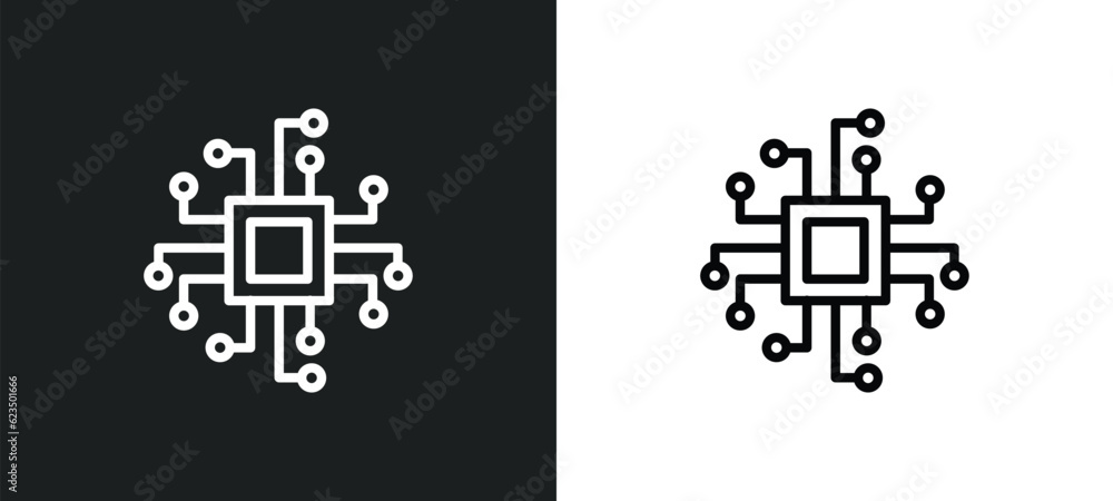 Aufkleber technology icon isolated in white and black colors. technology outline vector icon from technology c