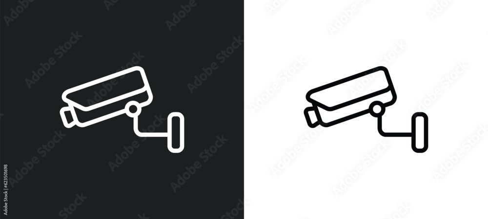 Aufkleber surveillance camera icon isolated in white and black colors. surveillance camera outline vector icon
