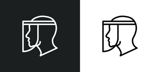 face shield icon isolated in white and black colors. face shield outline vector icon from technology collection for web, mobile apps and ui.