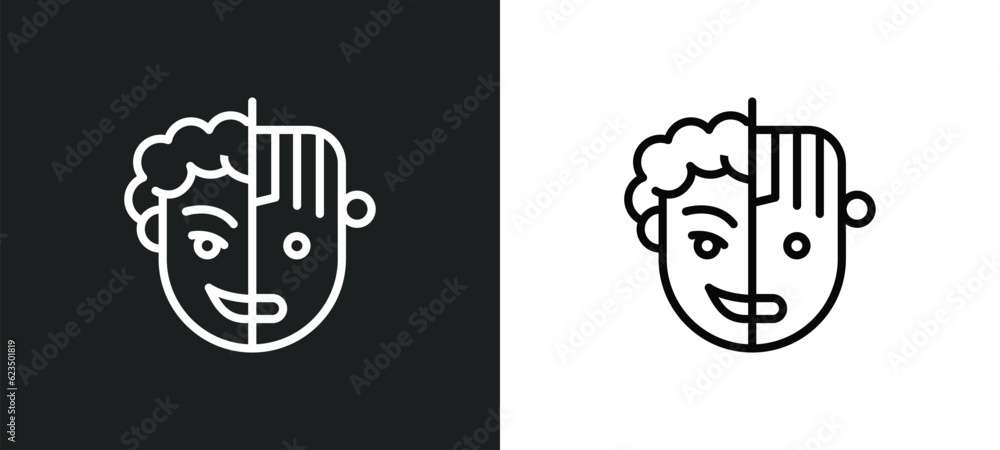 Poster humanoid robot icon isolated in white and black colors. humanoid robot outline vector icon from tech
