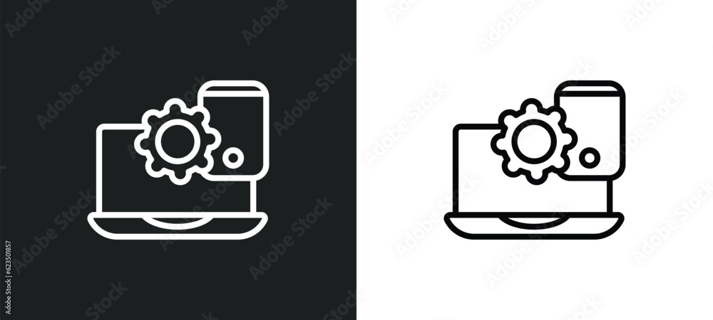 Poster website optimization icon isolated in white and black colors. website optimization outline vector ic