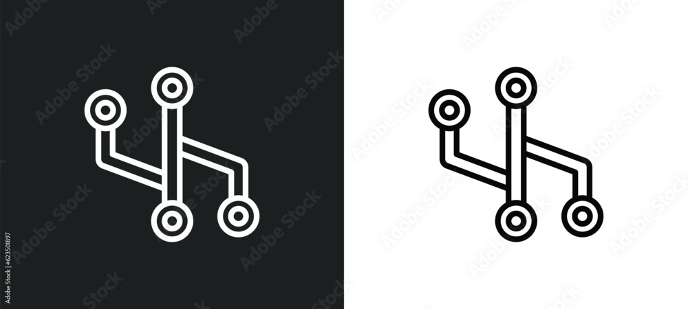 Poster version control icon isolated in white and black colors. version control outline vector icon from te