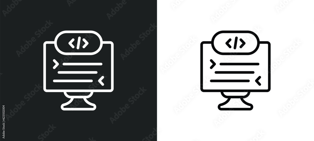 Poster self-closing tag icon isolated in white and black colors. self-closing tag outline vector icon from 
