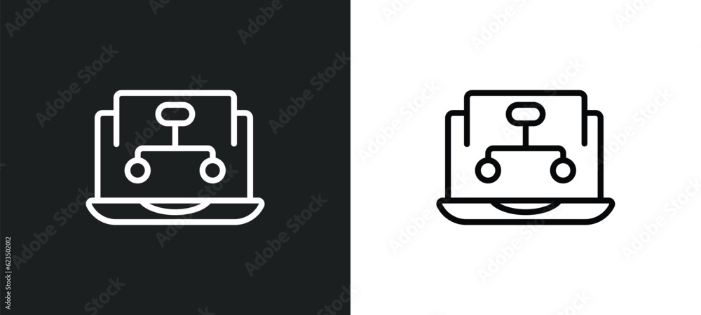 Aufkleber sitemaps icon isolated in white and black colors. sitemaps outline vector icon from technology colle