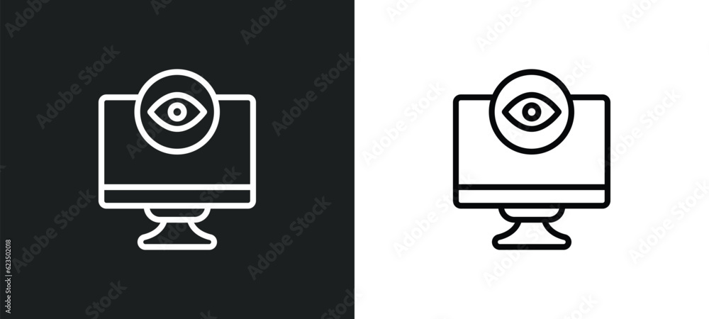 Poster retina display icon isolated in white and black colors. retina display outline vector icon from tech