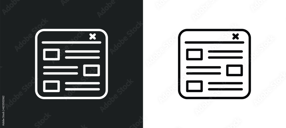 Poster mood board icon isolated in white and black colors. mood board outline vector icon from technology c