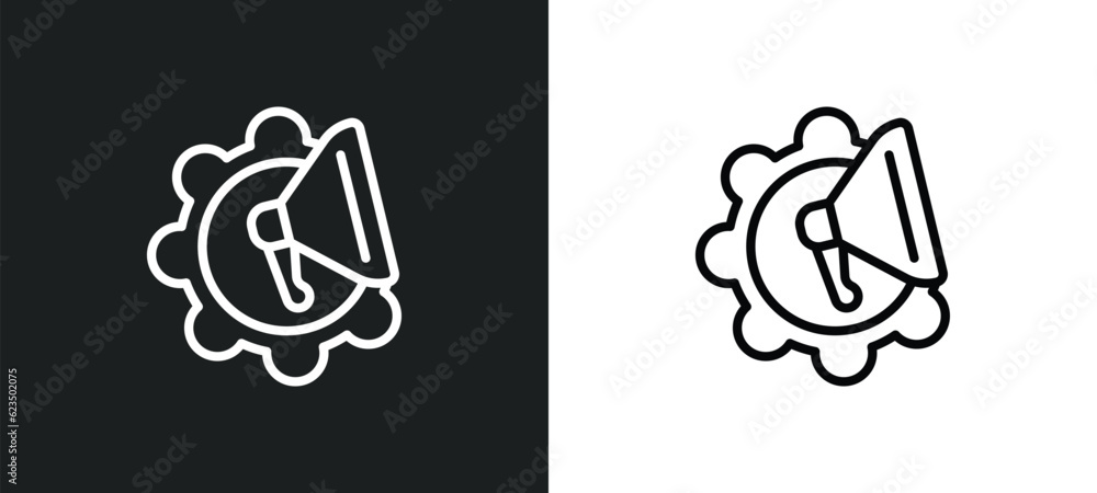 Poster marketing automation icon isolated in white and black colors. marketing automation outline vector ic