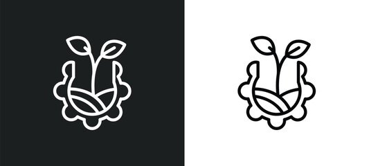 organic icon isolated in white and black colors. organic outline vector icon from technology collection for web, mobile apps and ui.