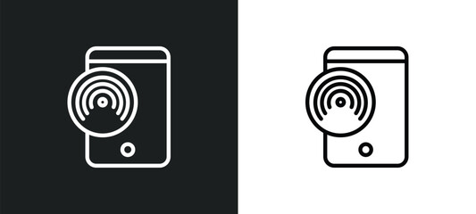 native apps icon isolated in white and black colors. native apps outline vector icon from technology collection for web, mobile apps and ui.