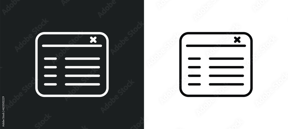 Poster attributes icon isolated in white and black colors. attributes outline vector icon from technology c