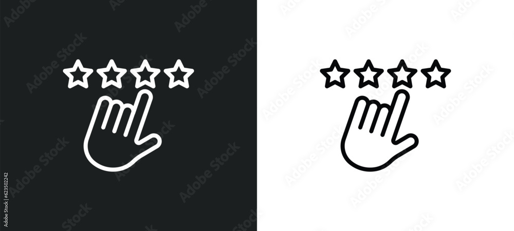 Aufkleber rate icon isolated in white and black colors. rate outline vector icon from success collection for w