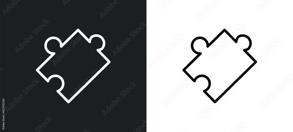 Aufkleber puzzle icon isolated in white and black colors. puzzle outline vector icon from success collection f