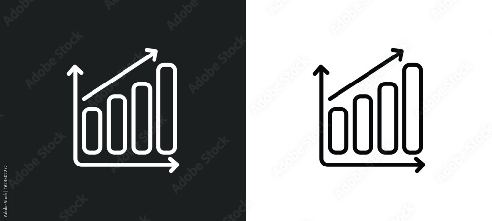 Poster profits icon isolated in white and black colors. profits outline vector icon from success collection