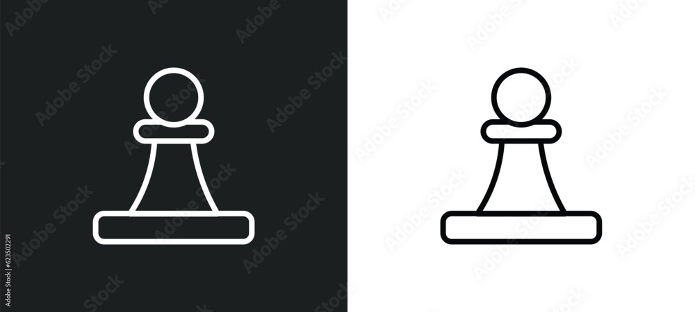 Poster pawn icon isolated in white and black colors. pawn outline vector icon from success collection for w
