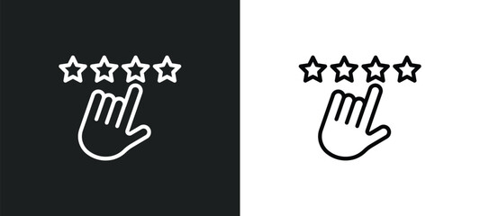 rate icon isolated in white and black colors. rate outline vector icon from success collection for web, mobile apps and ui.
