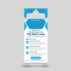 Creative modern business roll up banner design standee x banner template