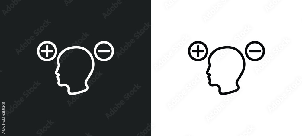 Poster attitude icon isolated in white and black colors. attitude outline vector icon from startup stategy 