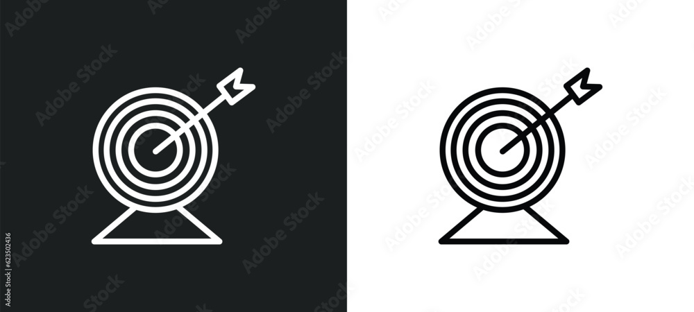 Poster purpose icon isolated in white and black colors. purpose outline vector icon from startup stategy an