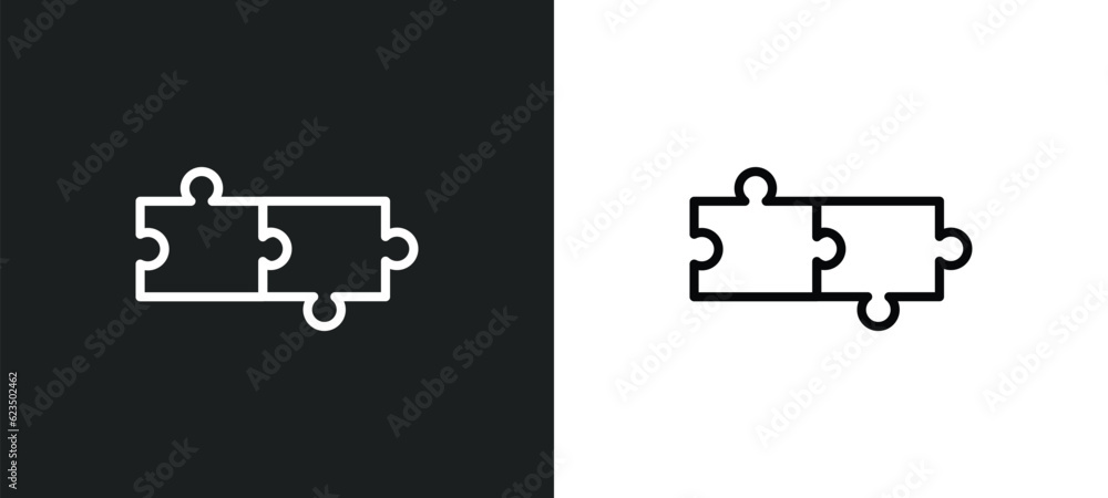 Poster jigsaw icon isolated in white and black colors. jigsaw outline vector icon from startup stategy and 