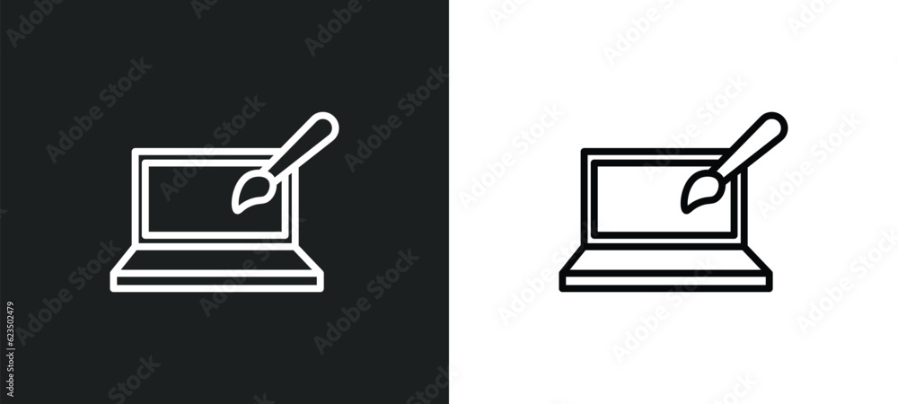 Poster web de icon isolated in white and black colors. web de outline vector icon from startup stategy and 