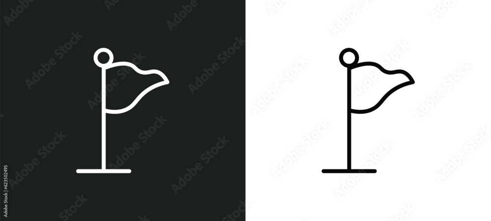 Poster success flag icon isolated in white and black colors. success flag outline vector icon from startup 